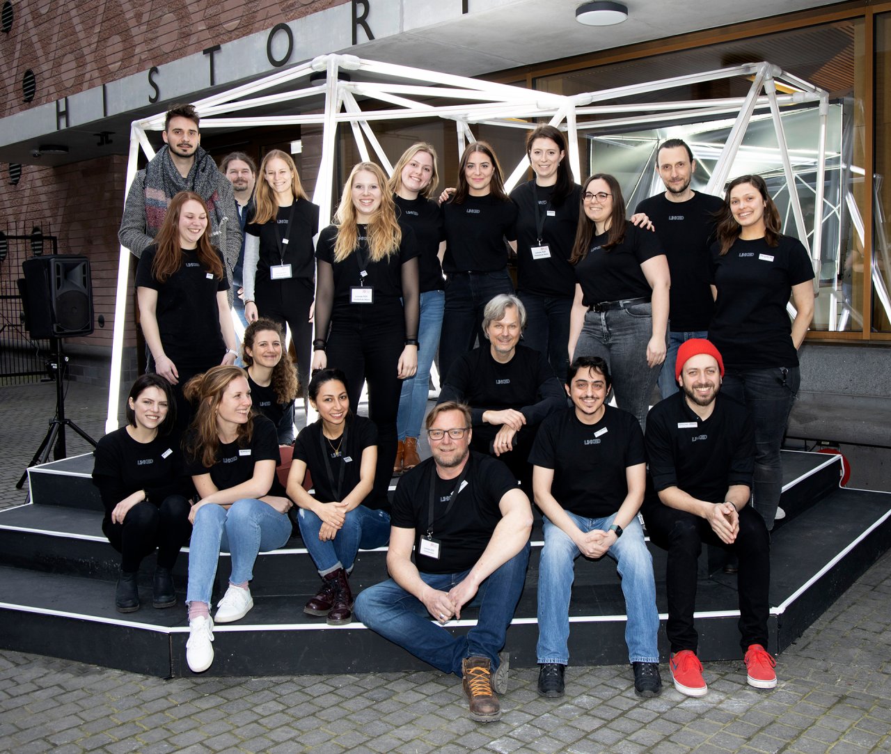 Hochschule Mainz, Linked, Kommunikation im Raum, Teamfoto